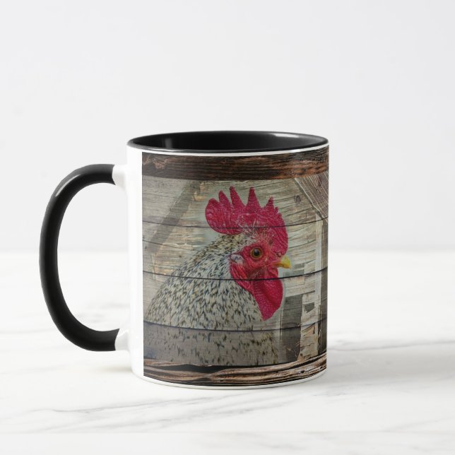 Mug Rooster Rustique poulet Coop Barne de la cuve (Gauche)