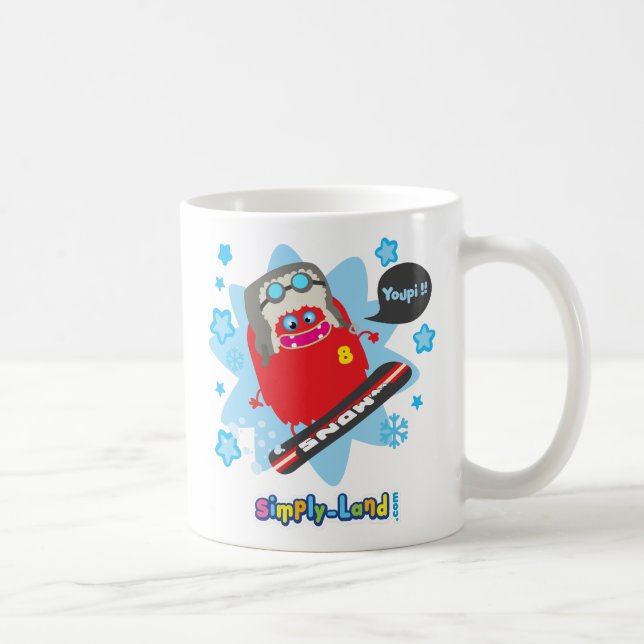 Mug Rosco fait du snowboard (Droite)