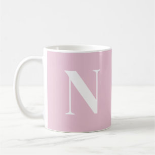 Mug Rose à la mode C52 & Monogramme Initial Personnali