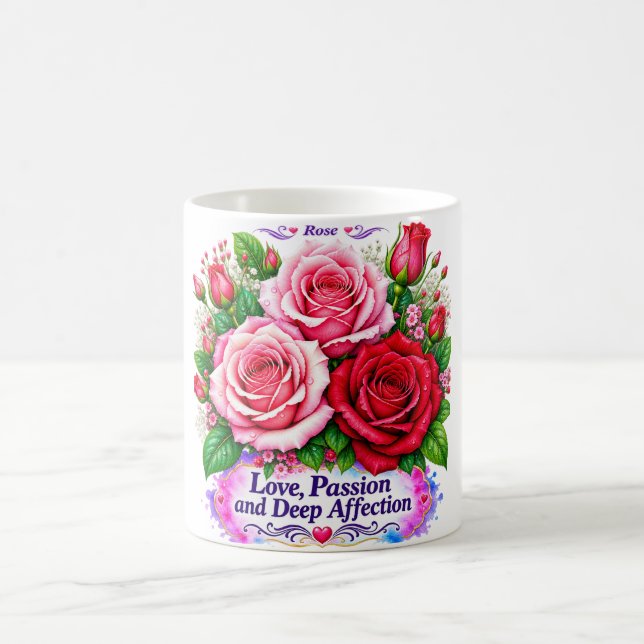 Mug Rose : Amour, Passion et Affection Profonde (Centre)