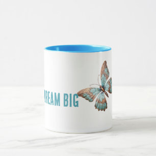 Mug Rose Aqua Blue Rouille Or Rêve Papillon