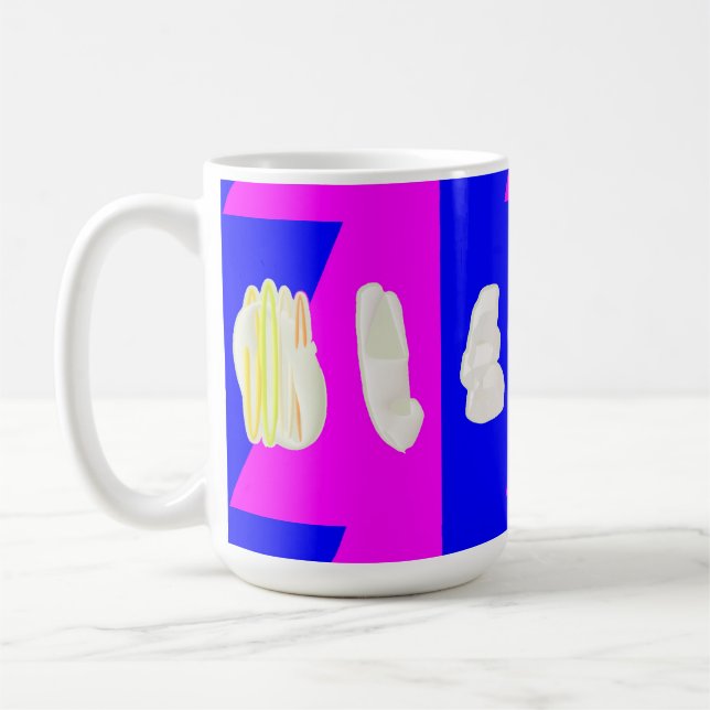 MUG ROSE ART ABSTRAIT ET BLEU ROYAL (Gauche)