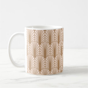 Mug Rose Art déco : Plumes de paon doré