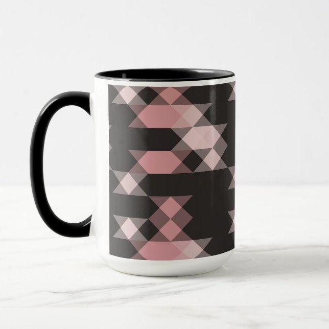 Mug rose blanc et gris géométrique (Gauche)