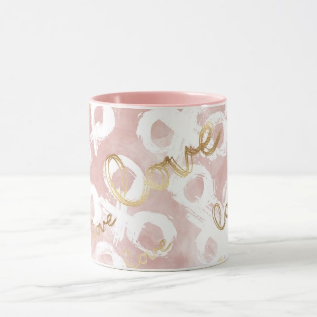 Mug Rose Blanc Gold Love XO (Centre)