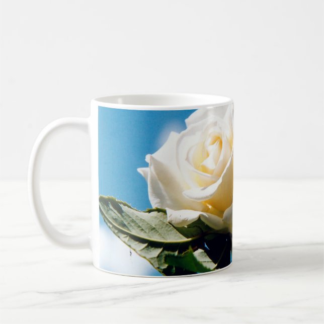 Mug Rose blanche - Célébration de la vie (Gauche)