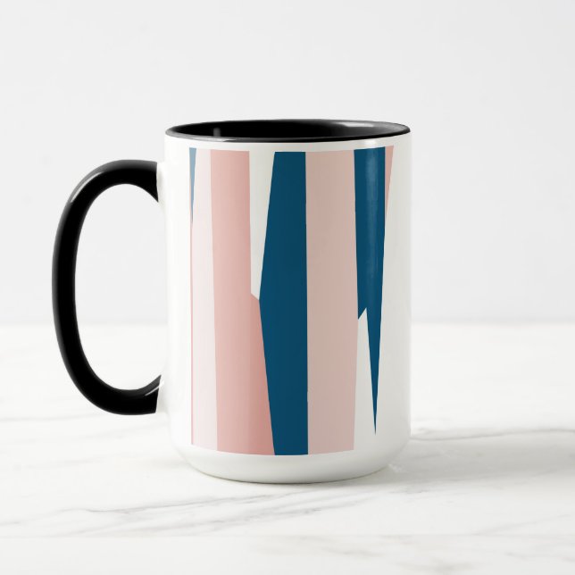 Mug Rose Bleu et Blanc Abstrait   (Gauche)