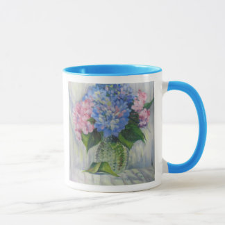 Mug "Rose, bleu, et verre "