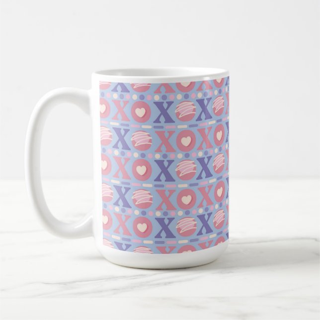 MUG ROSE BLEU PURPLE VALENTINES JOUR HUGS KISSES (Gauche)