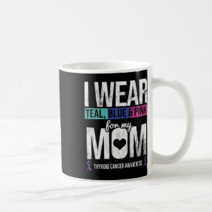 Mug Rose Bleu turquoise Pour Maman Thyroïde Cancer Sen