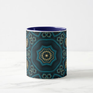 Mug Rose Boho Gold Vert Mandala