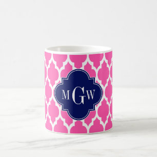 Mug Rose Chaud #2 Blanc Marocain #4 Navy Monogramme No