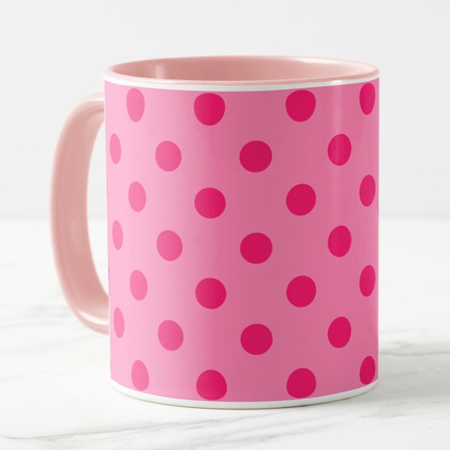 Mug Rose Chaud Sur Pois Rose Design Motif (Créateur téléchargé)