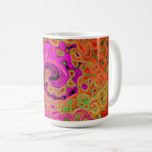 Mug Rose Chaude Abstraite Rétro Liquide Tourbillon
