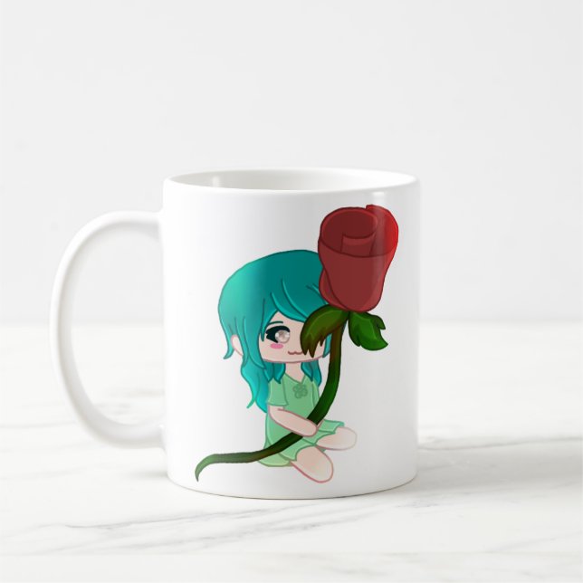 Mug Rose Chibi Avec Rose (Gauche)