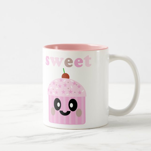 MUG ROSE CUPCAKE SUCRÉ KAWAII (Droit)