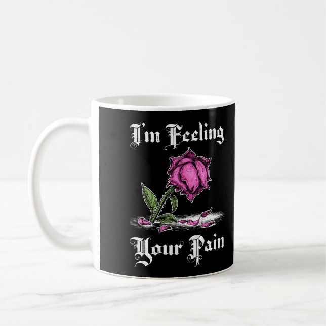Mug Rose dans le désespoir Texte blanc (Gauche)