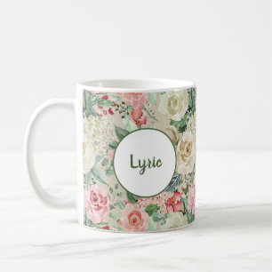 Mug Rose d'aquarelle rose et crème