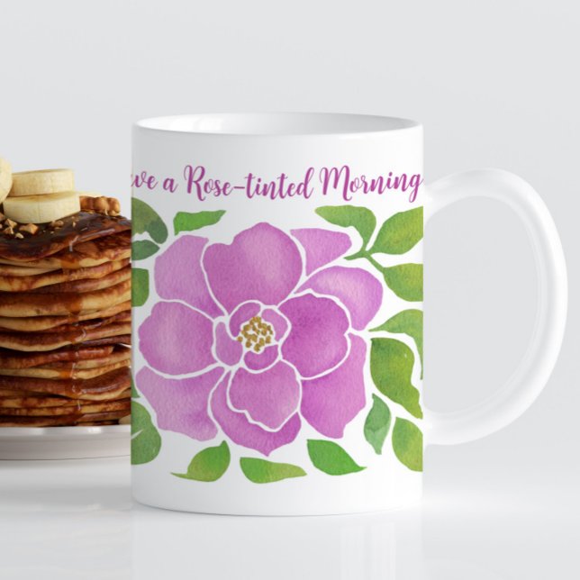 Mug Rose d'aquarelle violet (Créateur téléchargé)