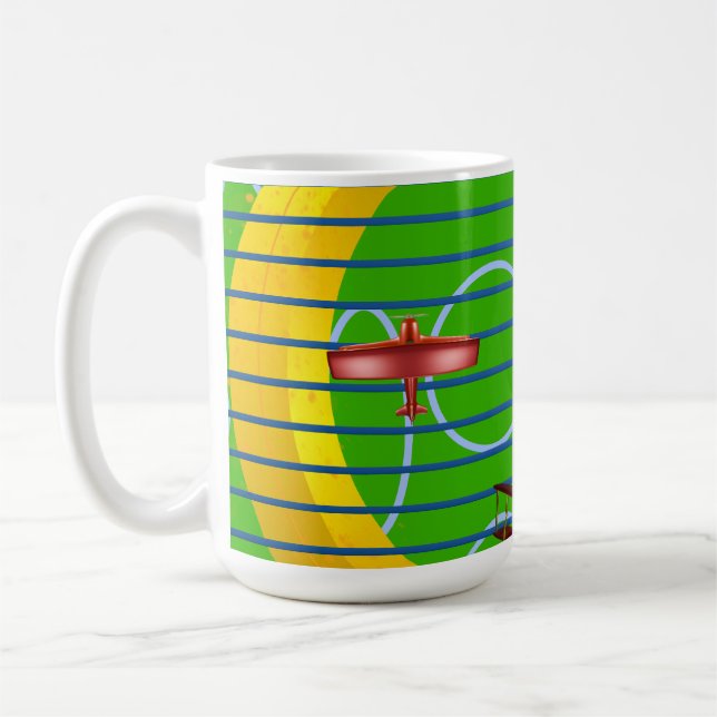 Mug Rose d'avion sur Gold Green (Gauche)