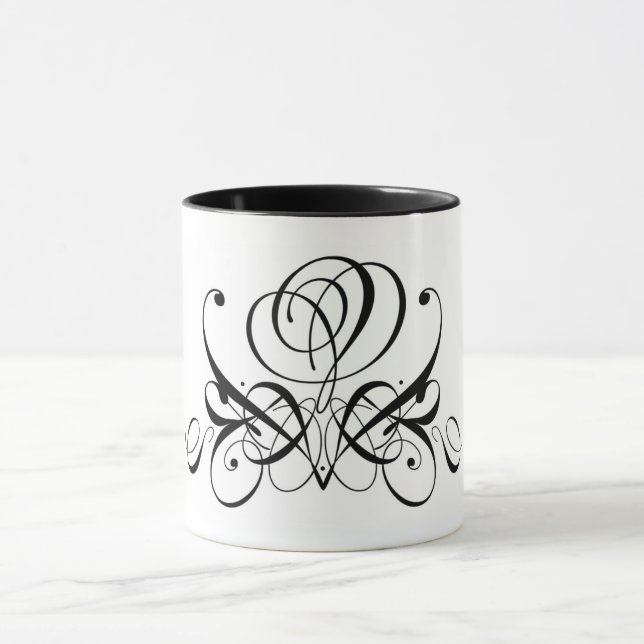Mug Rose de défilement noir (Centre)