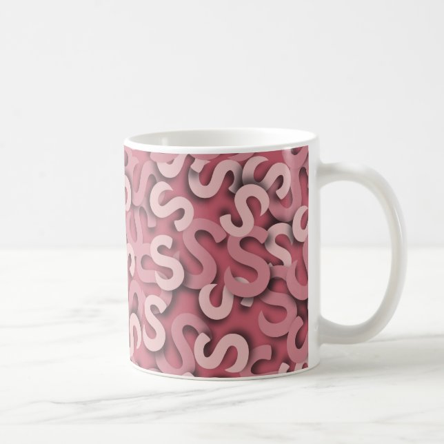 Mug Rose de la lettre S (Droite)