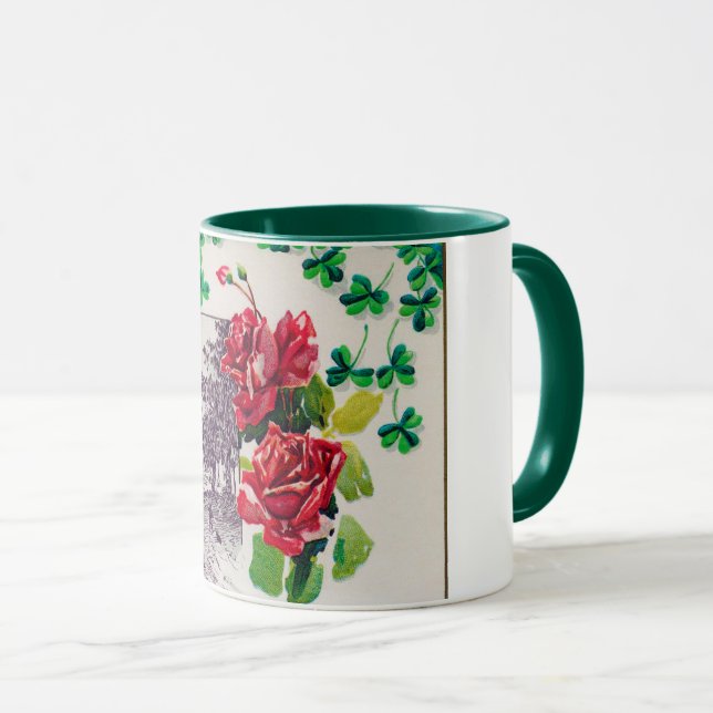 Mug Rose de la Saint Patrick, Vintage (Devant droit)