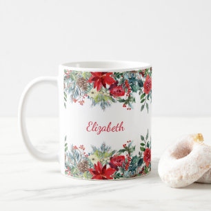 Mug Rose de Noël Amitié Monogramme