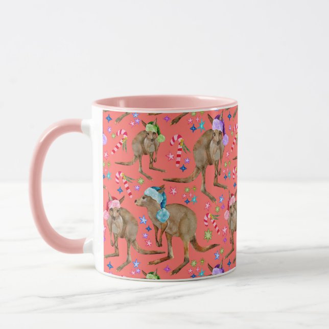 Mug Rose de Noël australien Kangaroo (Gauche)