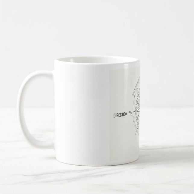 Mug Rose des vents de découverte de direction  (Gauche)