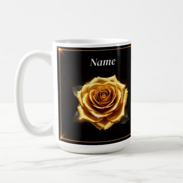 Mug Rose d'or aux bordures brillantes (Gauche)