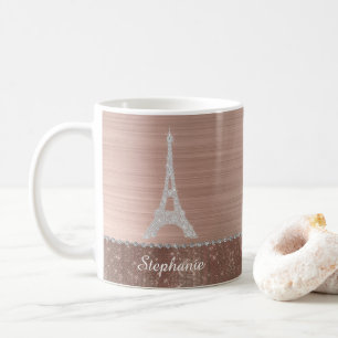 Mug Rose d'or pour filles personnalisées Paris