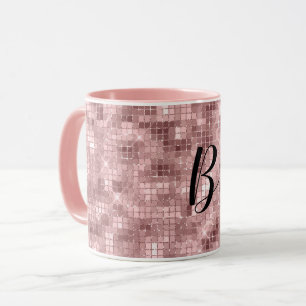 Mug Rose doré rose scintillant de luxe