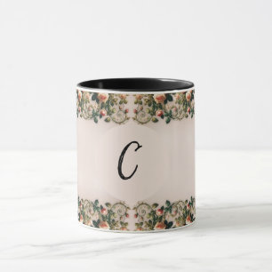 Mug Rose élégante aux vignes roses shabby chic floral