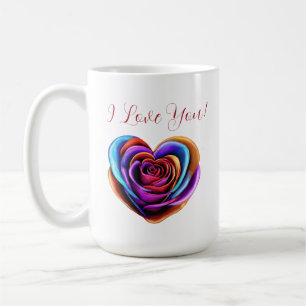 Mug Rose en forme de coeur coloré -