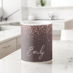 Mug Rose en terre cuite or - Parties scintillant rose<br><div class="desc">Terracotta et or Rose - Parties scintillant à étincelle rose pâle broyée en métal Nom et première coupe de café ou de boug. Cela rend le cadeau parfait pour 16 ans,  mariage,  douche nuptiale,  anniversaire,  baby shower ou bachelorette pour quelqu'un qui aime le luxe glam et les styles chic.</div>
