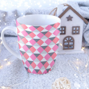 Mug Rose esthétique et géométrique moderne noir