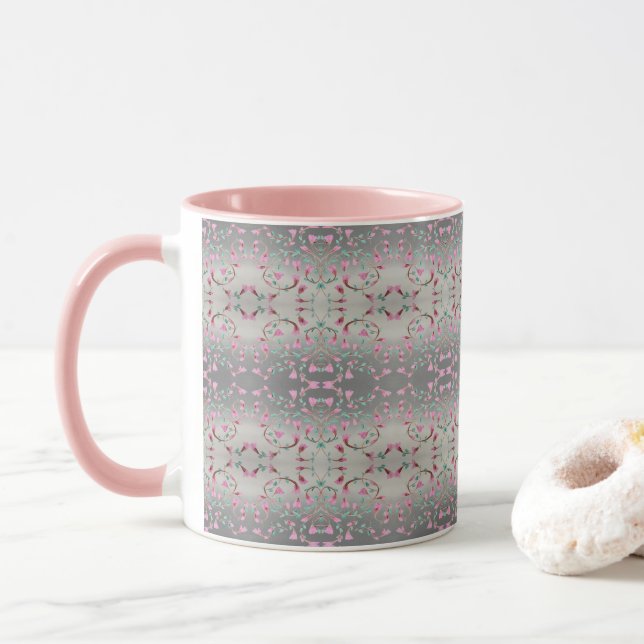 Mug Rose Et Joli Motif (Avec donut)