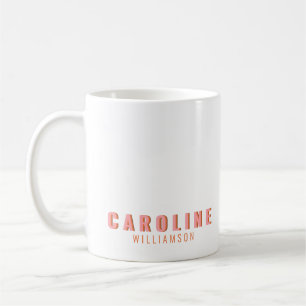 Mug Rose et Orange Rétro Typographie Créative Moderne