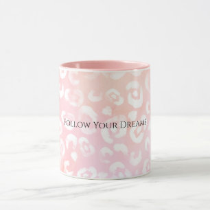 Mug Rose Féminin Léopard Rose Blanc Animal