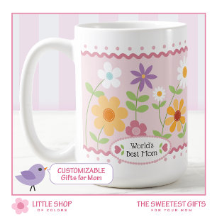 Mug Rose Floral Mondes Meilleur Maman Fête des mères