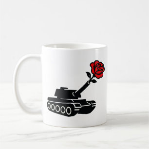 Mug Rose floral Tank anti-pacifisme de guerre