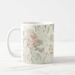 Mug Rose Florale Rose Chic Usé