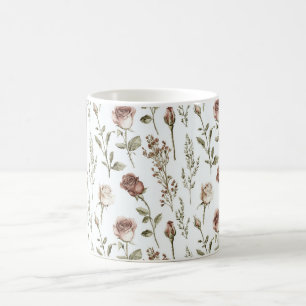 Mug Rose Florale Rouge Rosée
