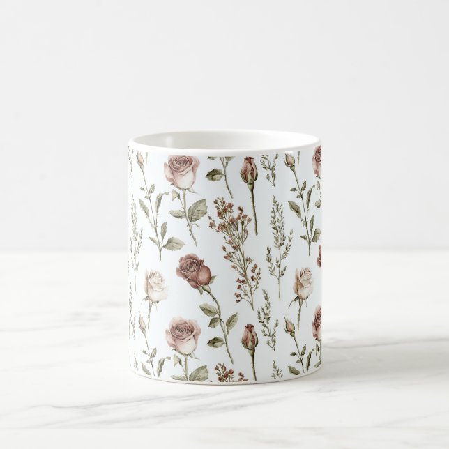 Mug Rose Florale Rouge Rosée   (Centre)