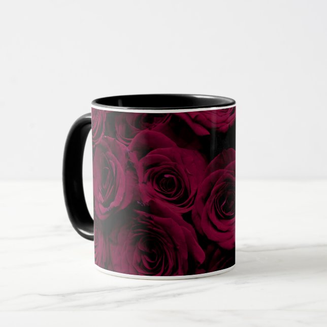 Mug Rose foncé magenta rouge bordeaux (Devant gauche)
