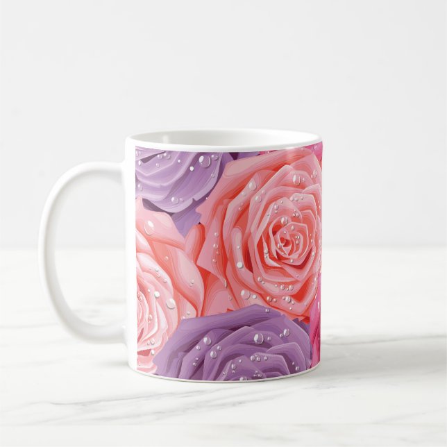 Mug Rose Galore : Beau Motif sans couture. (Gauche)