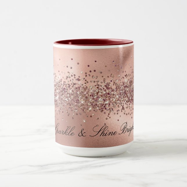 Mug Rose Glam Gold Glitzy Sparkle Parties scintillant  (Centre)