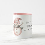 Mug Rose Gold Christmas Snowman<br><div class="desc">Rose Gold Christmas Snowman</div>