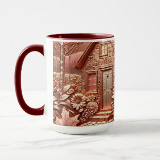 Mug Rose Gold Cuivre Relief Métal Cottage